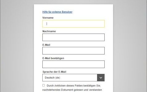 REGISTRIERUNG FÜR DEN EU LOGIN